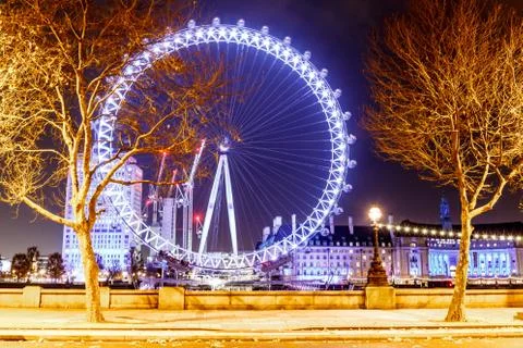 Observation wheel in the night Stock Photos