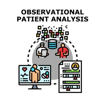 Observational patient analysis for medical data research Stock Illustration