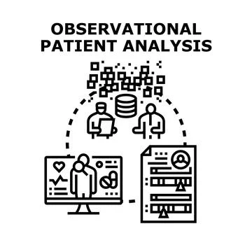 Observational patient analysis for medical data research Stock Illustration