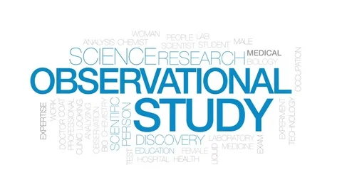 Observational study animated word cloud, text design animation. Kinetic Stock Footage 77656996