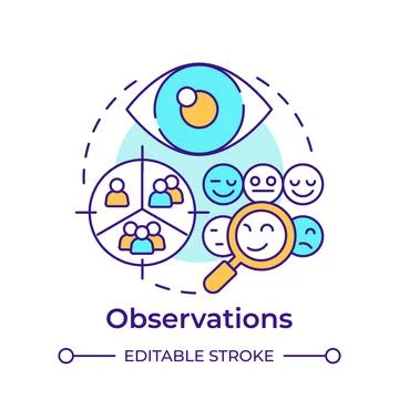 Observations multi color concept icon 스톡 일러스트