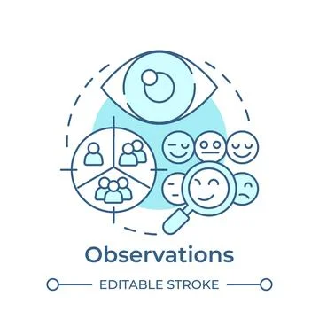 Observations soft blue concept icon Stock Illustration