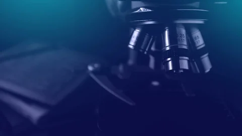 Observations under the microscope. Stock Footage 117875368