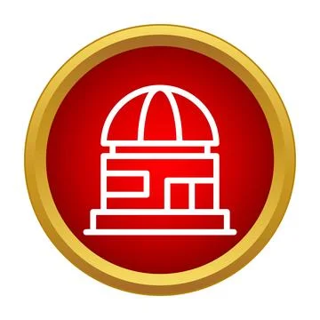 Observatory building icon representing astronomy and science Ilustración de archivo