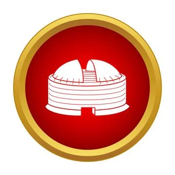 Observatory building symbol researching space and astronomy Ilustración de archivo