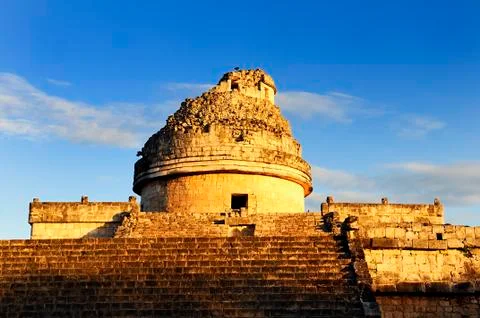 The observatory at chichen itza, Stock Photos
