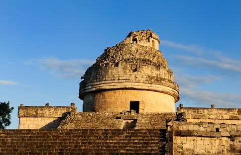 The observatory at chichen itza, Foto stock