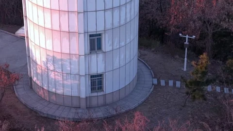 Observatory close up tilt up Stock Footage 296636890
