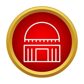 Observatory dome building icon representing astronomy science Illustrazione stock