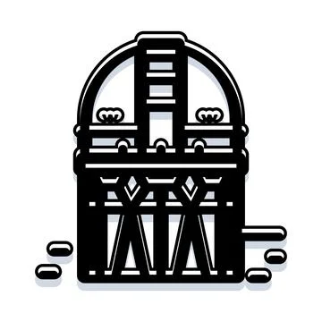 Observatory dome researching space and cosmology Stock Illustration
