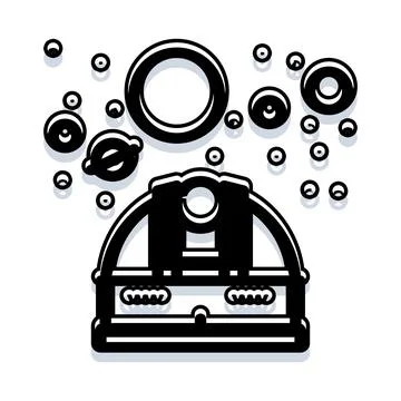 Observatory dome viewing distant celestial objects Stock Illustration