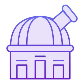 Observatory flat icon. Telescope violet icons in trendy flat style. Astronomy Stock Illustration