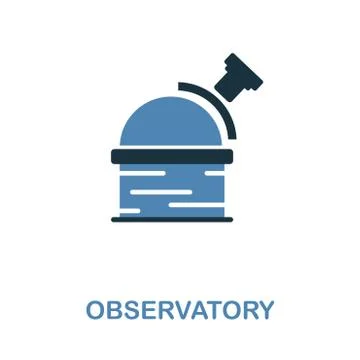 Observatory icon in 2 color design. Pixel perfect simple pictogram observatory Stock Illustration