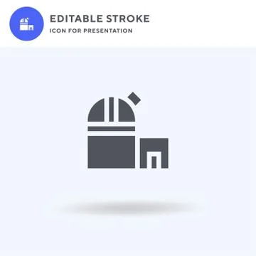 Observatory icon vector, filled flat sign, solid pictogram isolated on white Stock Illustration