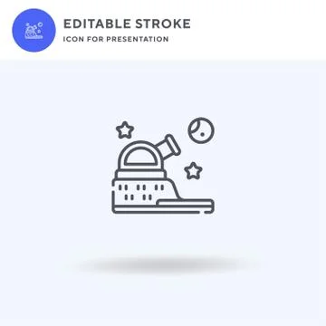 Observatory icon vector, filled flat sign, solid pictogram isolated on white Stock Illustration