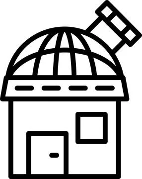 Observatory Line Icon Design Stock Illustration