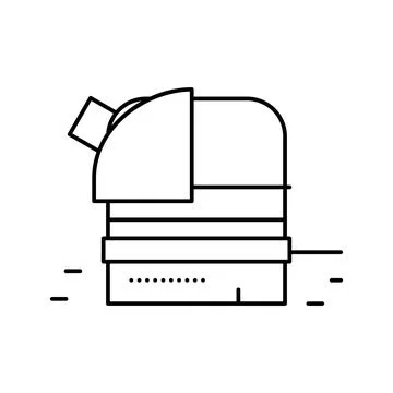 Observatory planetarium line icon vector illustration Stock Illustration
