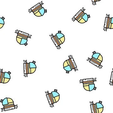 Observatory planetarium vector seamless pattern Illustrazione stock