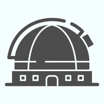 Observatory solid icon. Astronomical planetarium building with dome. Space Ilustración de archivo