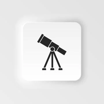 Observatory, telescope. Bioengineering neumorphic style vector icon Stock-Illustration