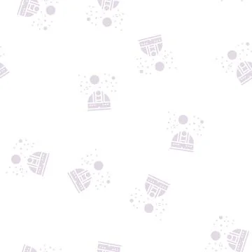 Observatory telescope watching on planets glyph seamless pattern Stock Illustration