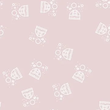 Observatory telescope watching on planets line seamless pattern Stock Illustration