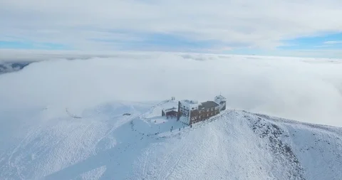 Observatory on the top of a mountain Stock Footage 93897861