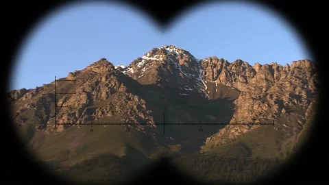 Observe distant scenery through telescope Stock-Footage 249506115