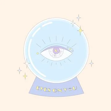 Observed crystal ball Stock Illustration