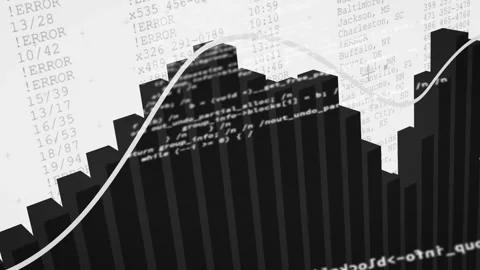 Observed patterns shifting on input, tech histogram overlaying counts, metadata Stock Footage 331045857