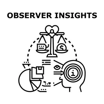 Observer gaining business insights from data analysis and strategy Stock Illustration