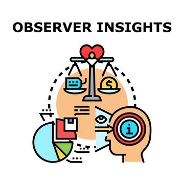 Observer gaining business insights from data analysis and strategy Stock Illustration