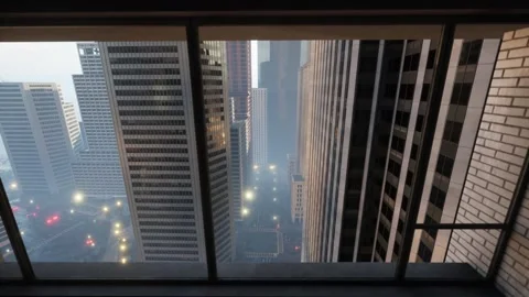 An observer outside the windows of a high-floor dwelling is filming what is Vidéo 265870947