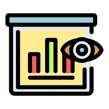 Observing and analyzing statistical data and trends with a magnifying glass Stock Illustration