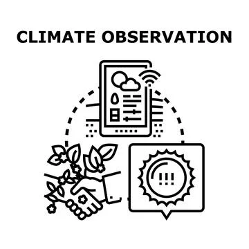 Observing climate data for environmental protection and sustainability Stock Illustration