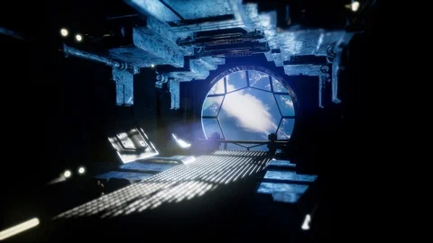 Observing Earth From Space Station Windows Blue Earth and Clouds 库存影片 92901145