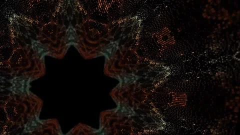 Observing glitter particles in flower shape background Video stock 251989489