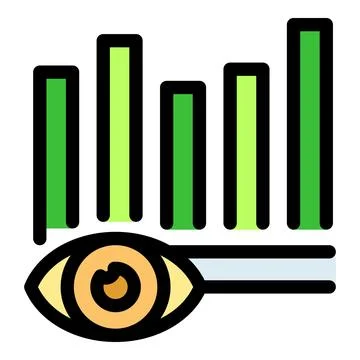 Observing growing statistics with attentive eye, market analysis concept Stock Illustration