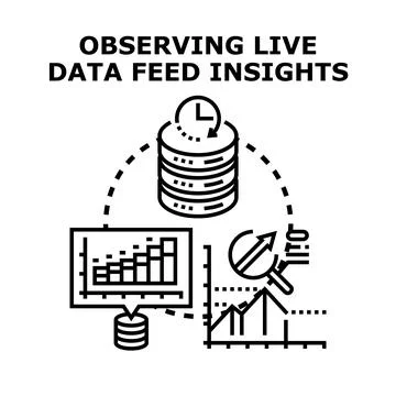 Observing live data feed insights concept vector 库存插图