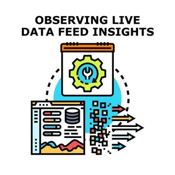Observing live data feed insights concept vector Stock Illustration