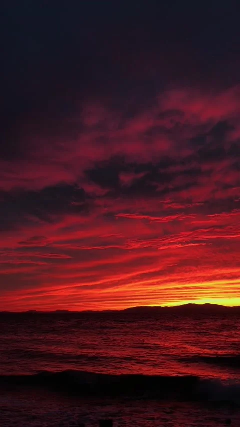 Observing the outstanding dusk over the Eastern Bosphorus, Vladivostok Stock Footage 233097748