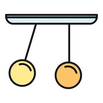 Observing pendulum physics concept with two swinging weights Stock Illustration