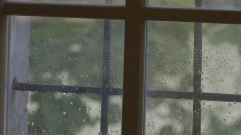 Observing the storm through a window Stock Footage 160153821