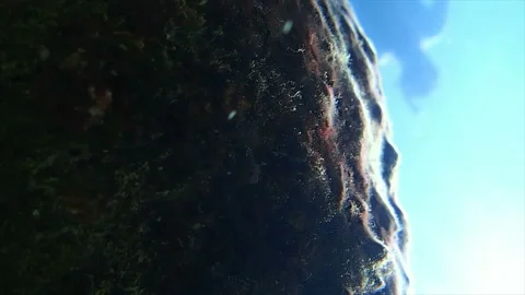 Observing a swimmer from behind a stone Stock Footage 161471396