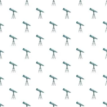 Observing universe through telescope optical science pattern Stock Illustration