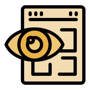 Observing website performance metrics with attentive eye icon Illustrazione stock