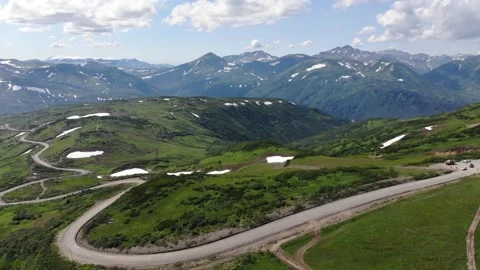 Observing the winding mountain road movement and majestic views Stock Footage 316802077