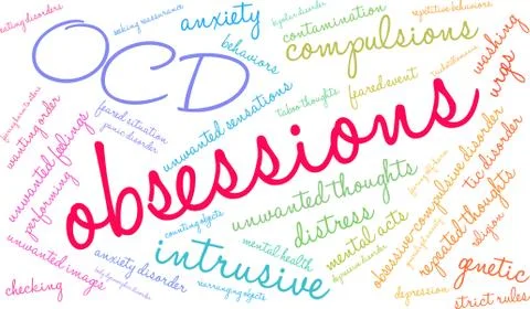 Obsessions Word Cloud Ilustração Stock