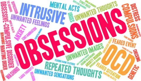 Obsessions Word Cloud 스톡 일러스트