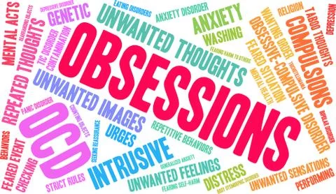 Obsessions Word Cloud Stockillustratie